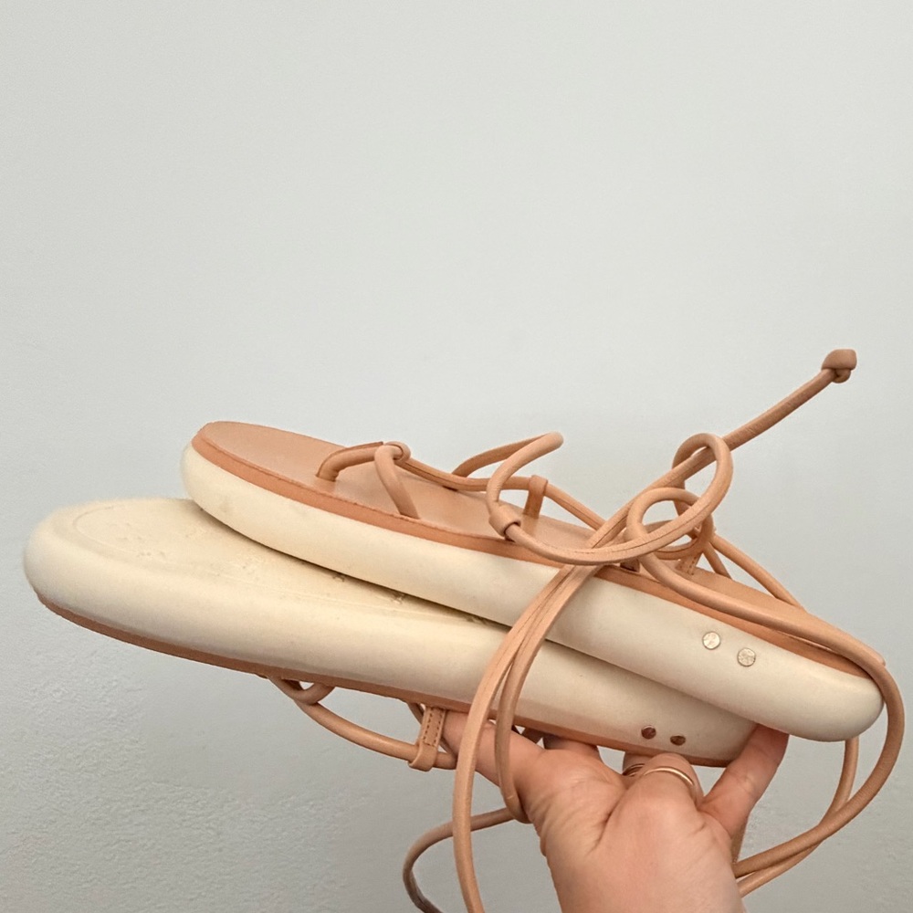 beek Blush Tan Leather Lace-Up Sandals - Picture 2 of 3